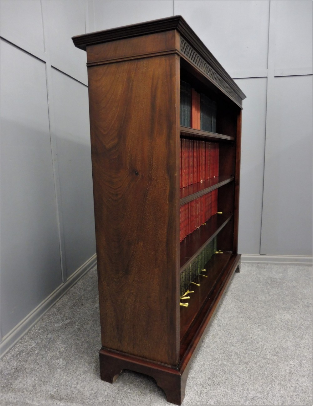 EDWARDIAN MAHOGANY OPEN BOOKCASE View VIII