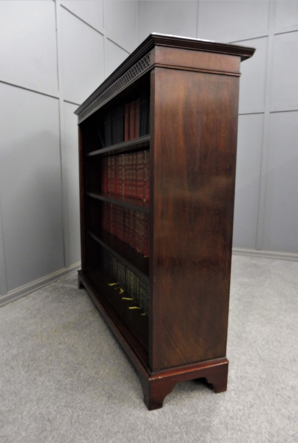 EDWARDIAN MAHOGANY OPEN BOOKCASE View IX