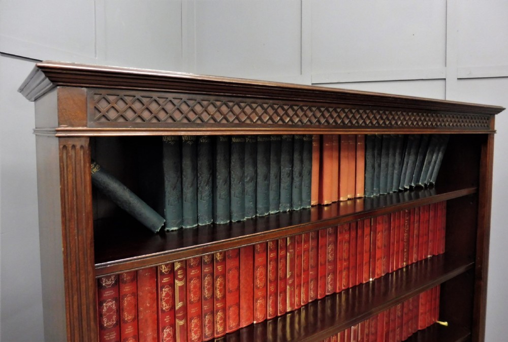 EDWARDIAN MAHOGANY OPEN BOOKCASE View X