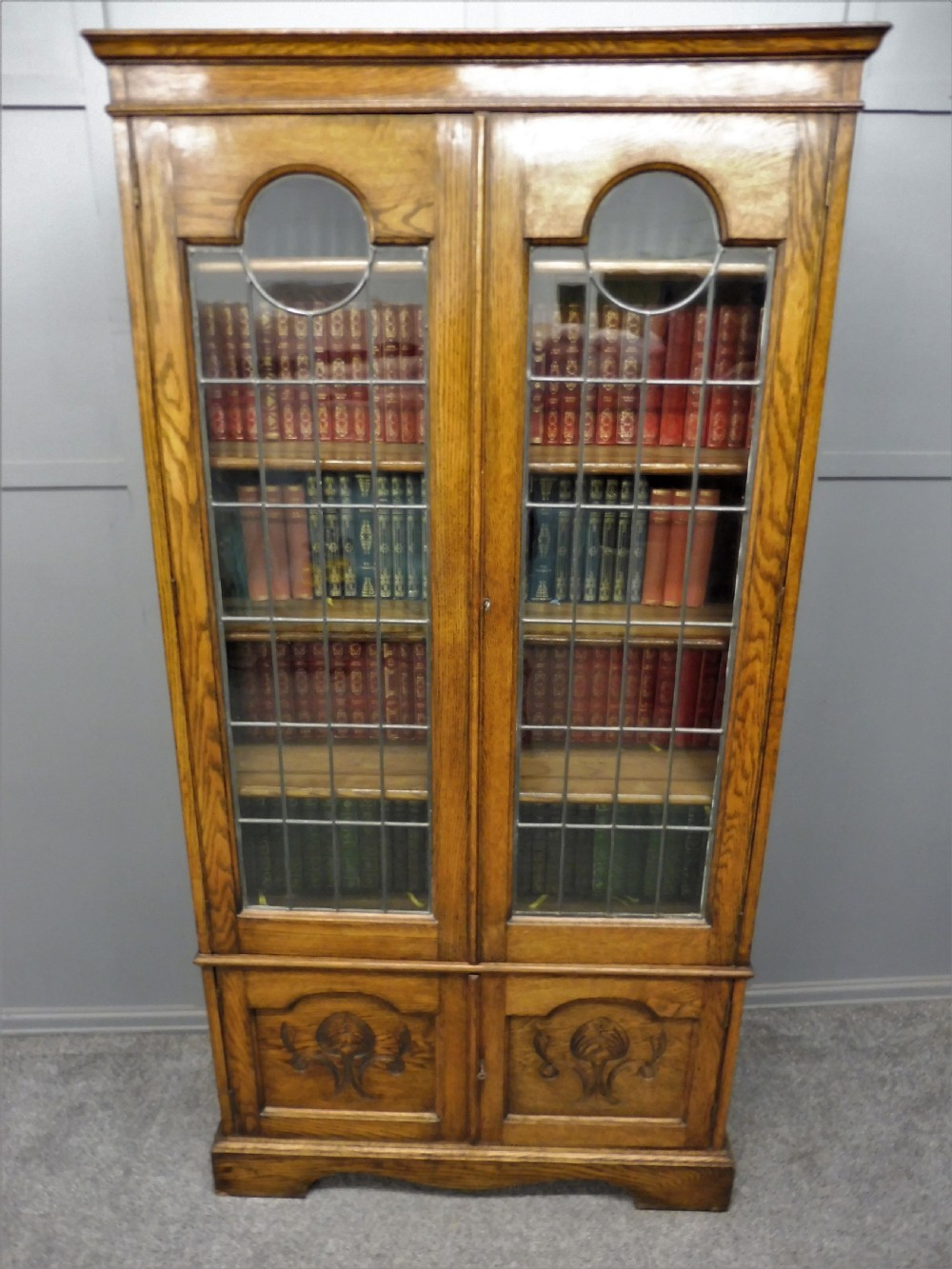 EDWARDIAN OAK BOOKCASE View III