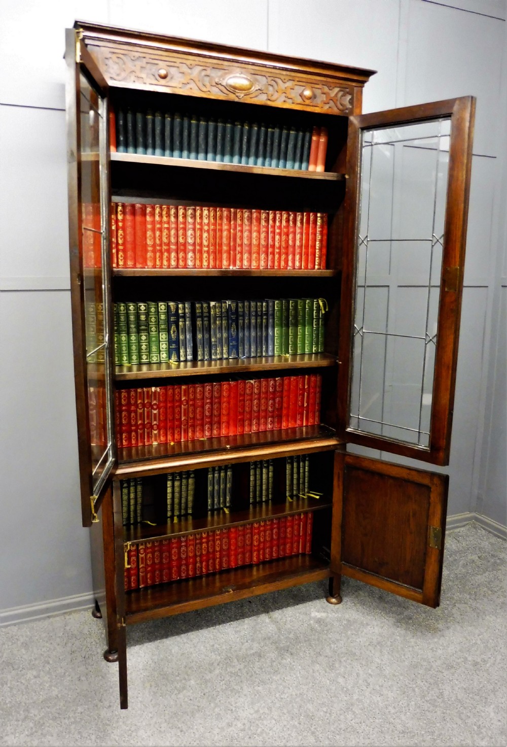 EDWARDIAN OAK BOOKCASE View X