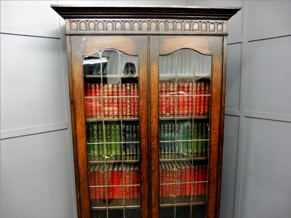TALL SLIM OAK BOOKCASE View V