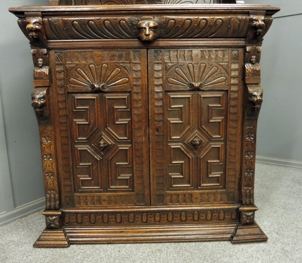 19TH CENTURY CARVED OAK BOOKCASE View VI