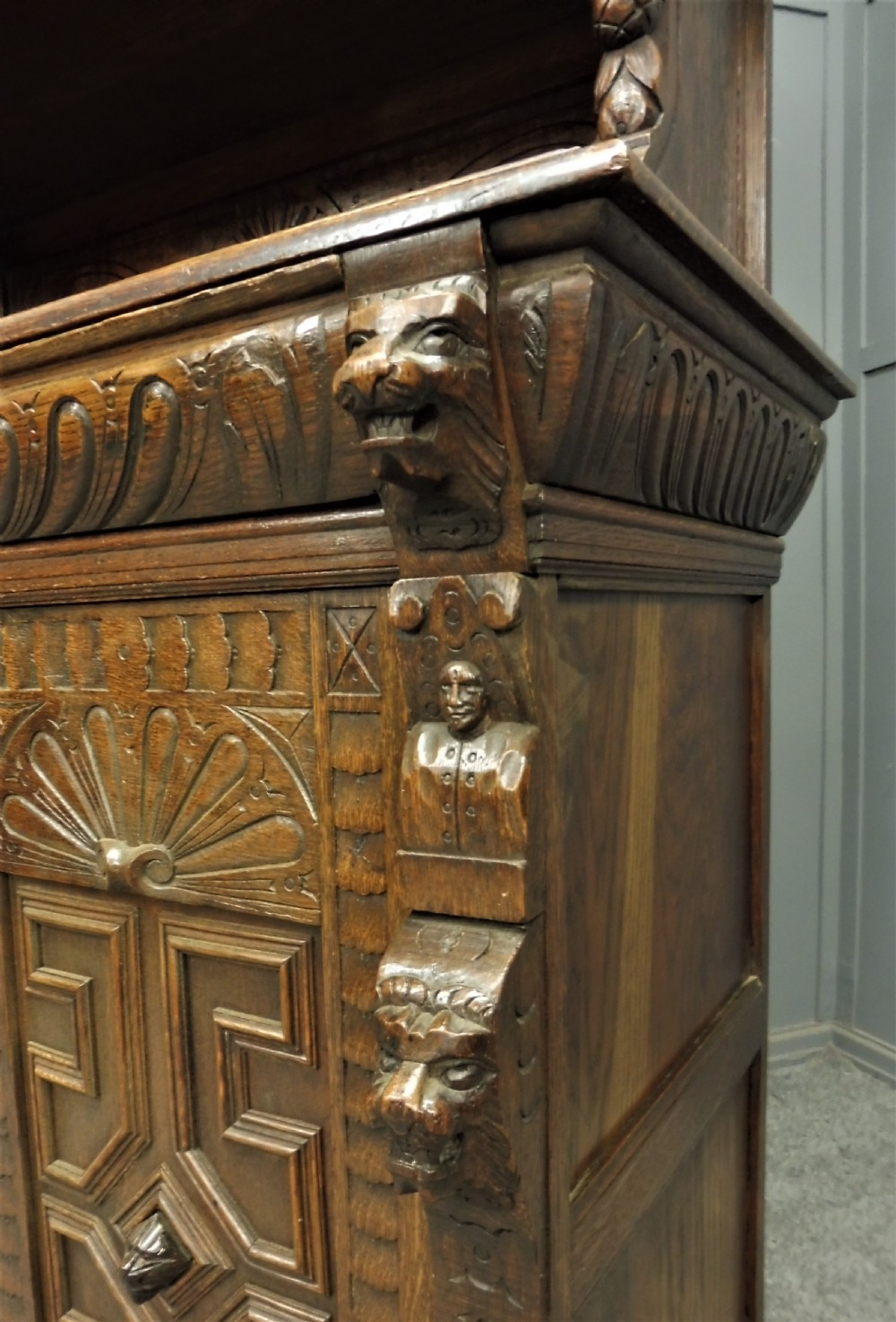 19TH CENTURY CARVED OAK BOOKCASE View IX