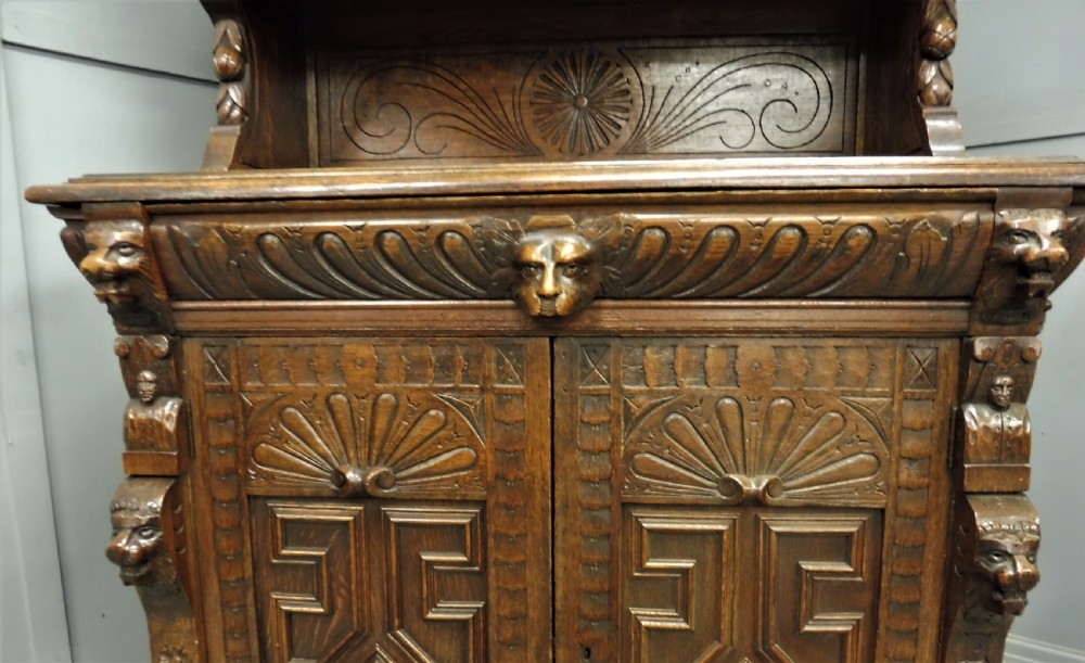 19TH CENTURY CARVED OAK BOOKCASE View X