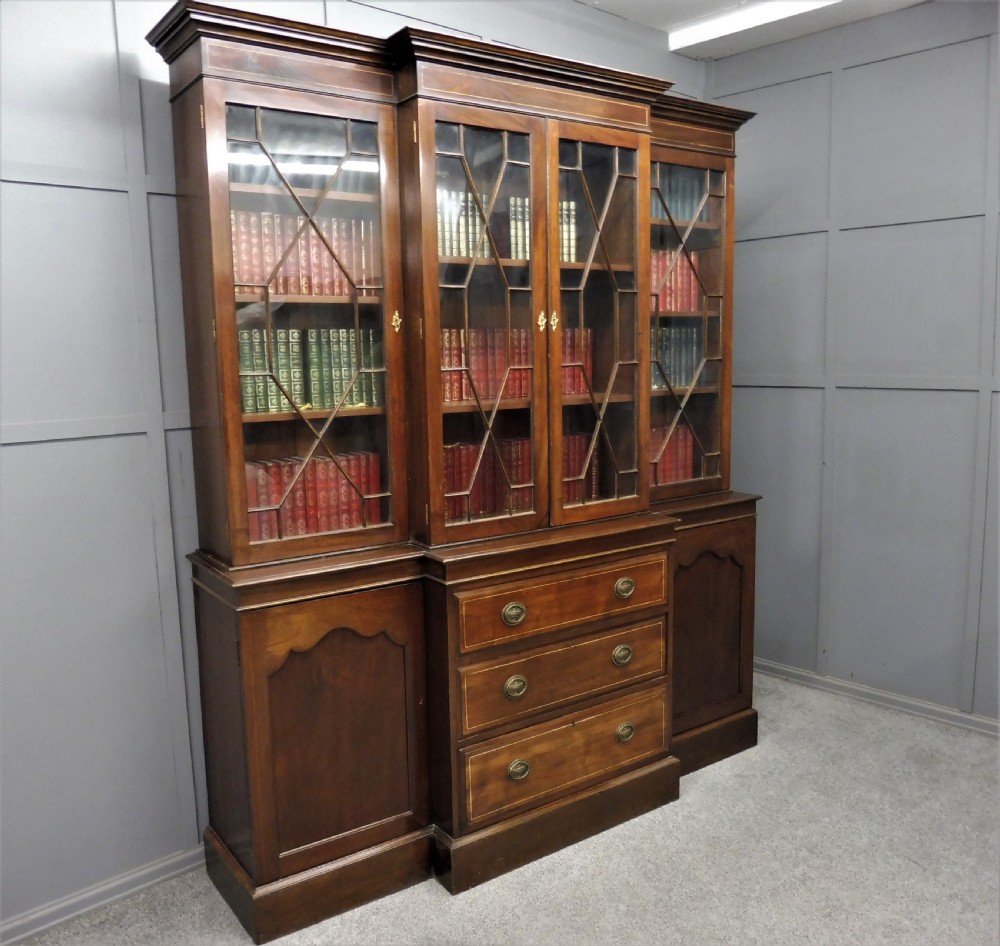 LARGE EDWARDIAN INLAID BOOKCASE