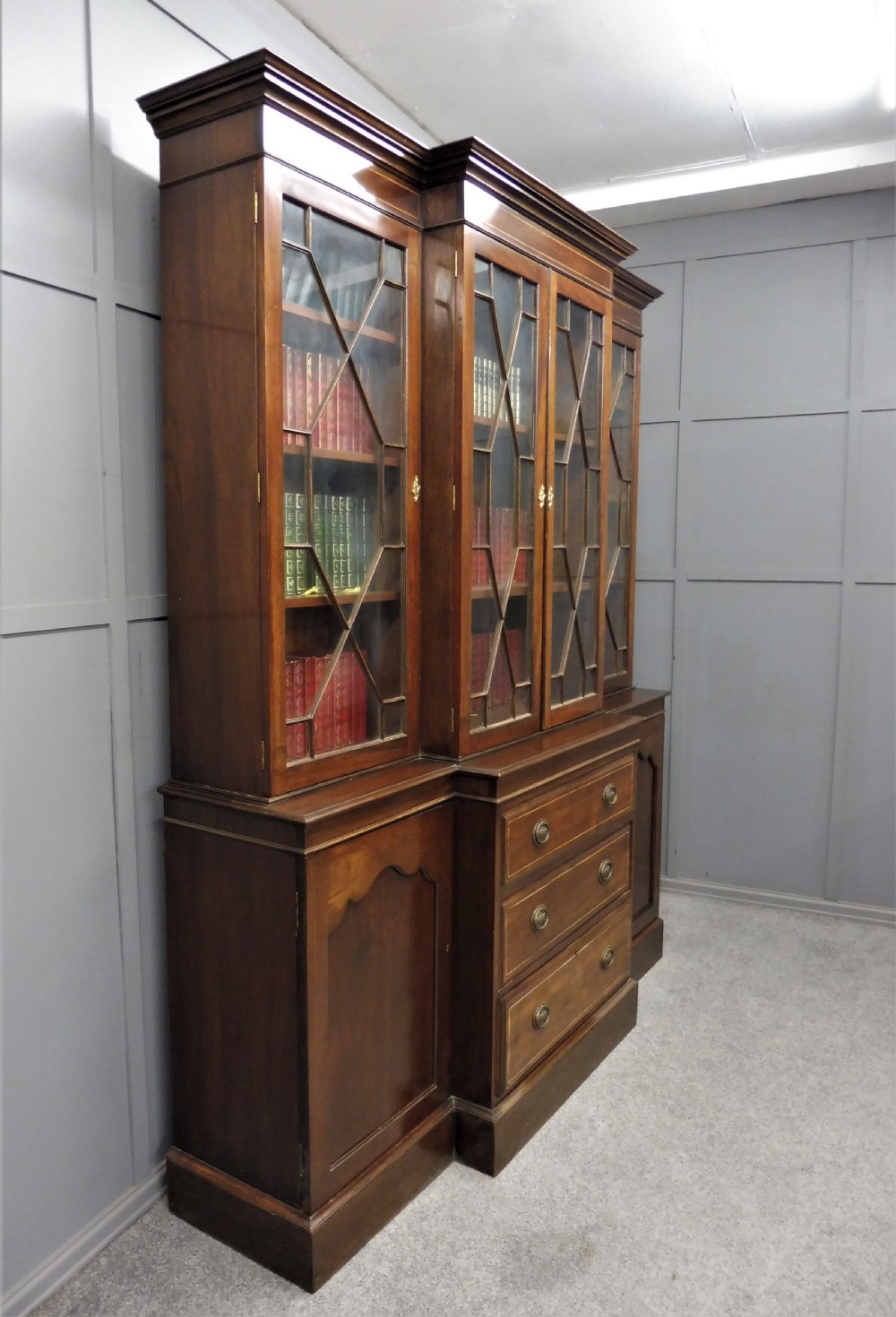 LARGE EDWARDIAN INLAID BOOKCASE View V