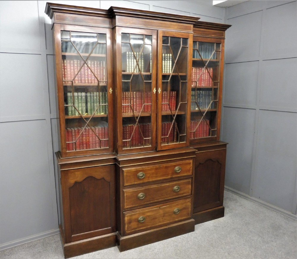 LARGE EDWARDIAN INLAID BOOKCASE View X