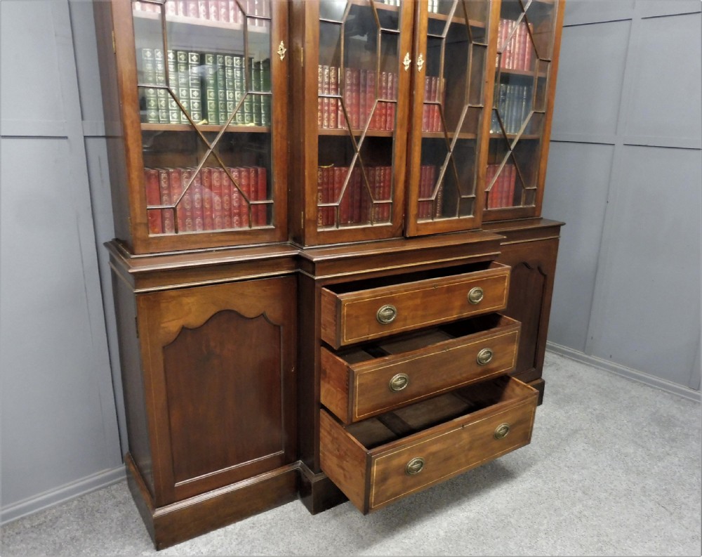 LARGE EDWARDIAN INLAID BOOKCASE View XI
