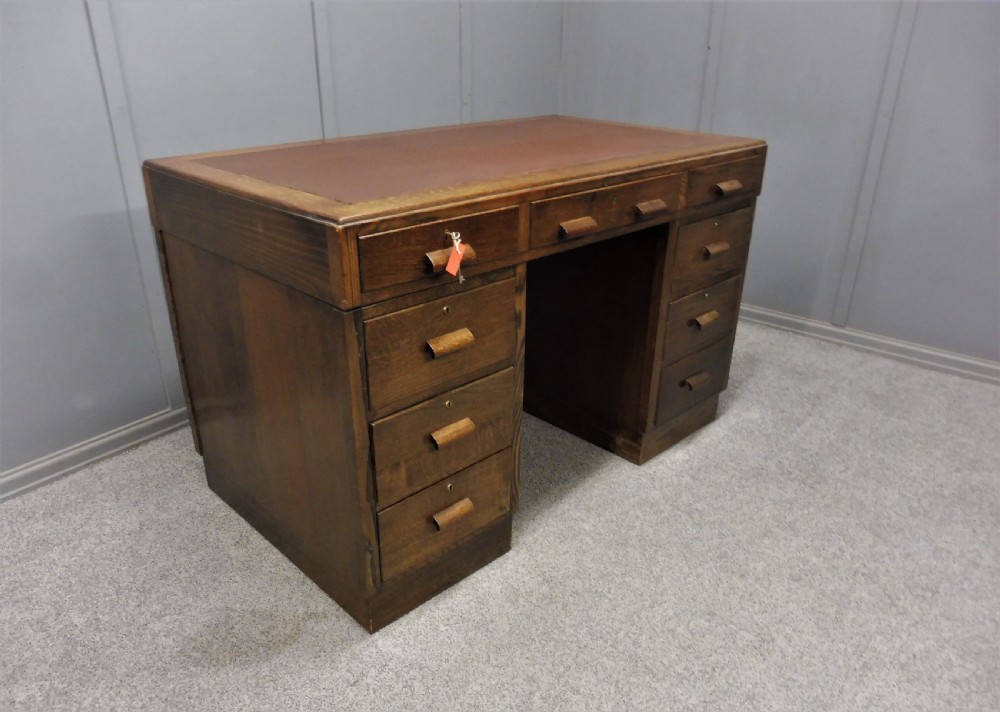 OAK ART DECO DESK