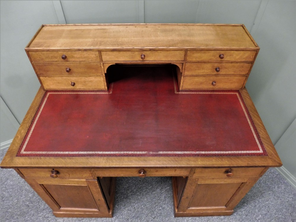 FULLY FITTED VICTORIAN OAK DESK View X
