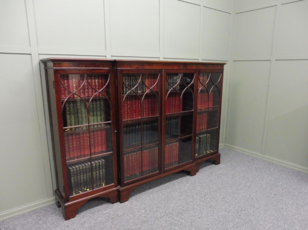 EDWARDIAN MAHOGANY BREAKFRONT BOOKCASE View IX