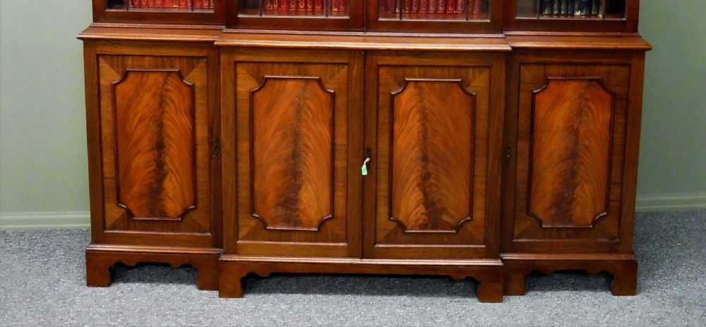 LARGE EDWARDIAN BREAKFRONT BOOKCASE View III