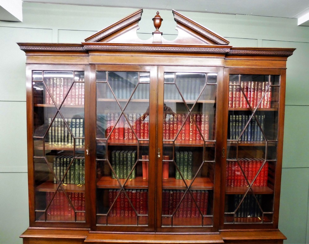 LARGE EDWARDIAN BREAKFRONT BOOKCASE View V
