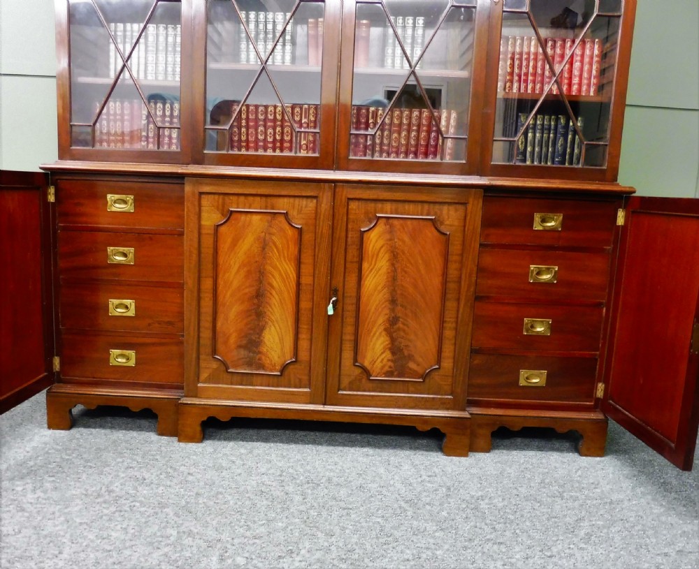 LARGE EDWARDIAN BREAKFRONT BOOKCASE View VIII