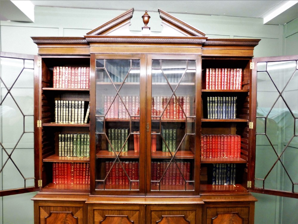 LARGE EDWARDIAN BREAKFRONT BOOKCASE View IX