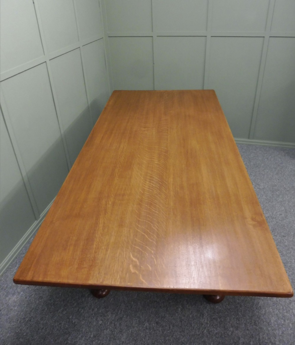 LARGE OAK FARMHOUSE TABLE SEATS 8-10 View III