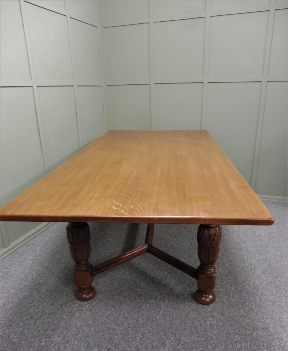 LARGE OAK FARMHOUSE TABLE SEATS 8-10 View VIII