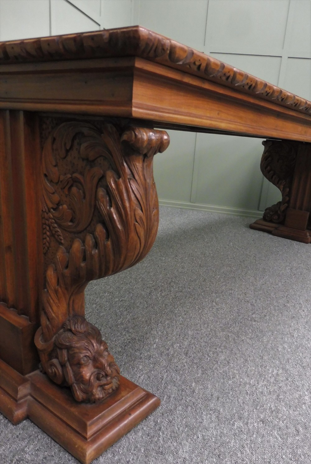 LARGE ANGLO INDIAN TEAK DINING TABLE View III