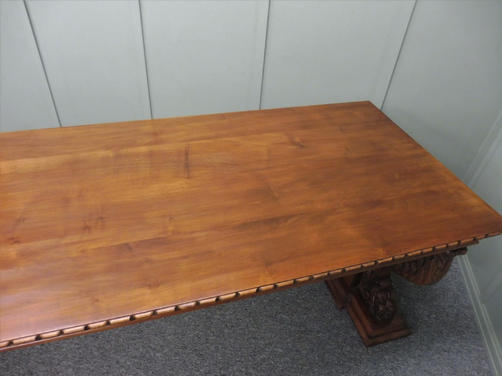LARGE ANGLO INDIAN TEAK DINING TABLE View X