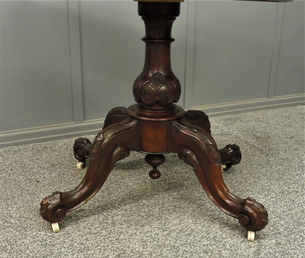 VICTORIAN FIGURED WALNUT CARD TABLE View IV