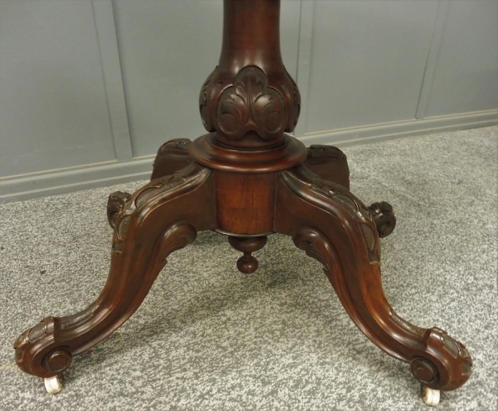 VICTORIAN FIGURED WALNUT CARD TABLE View VI