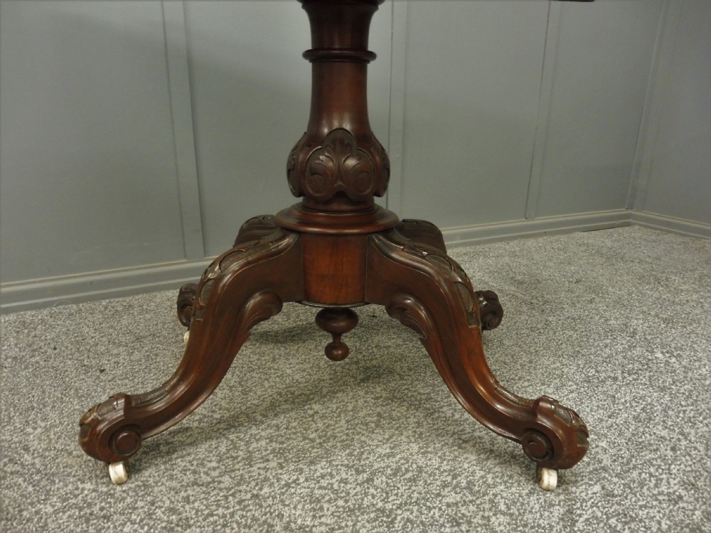 VICTORIAN FIGURED WALNUT CARD TABLE View VII