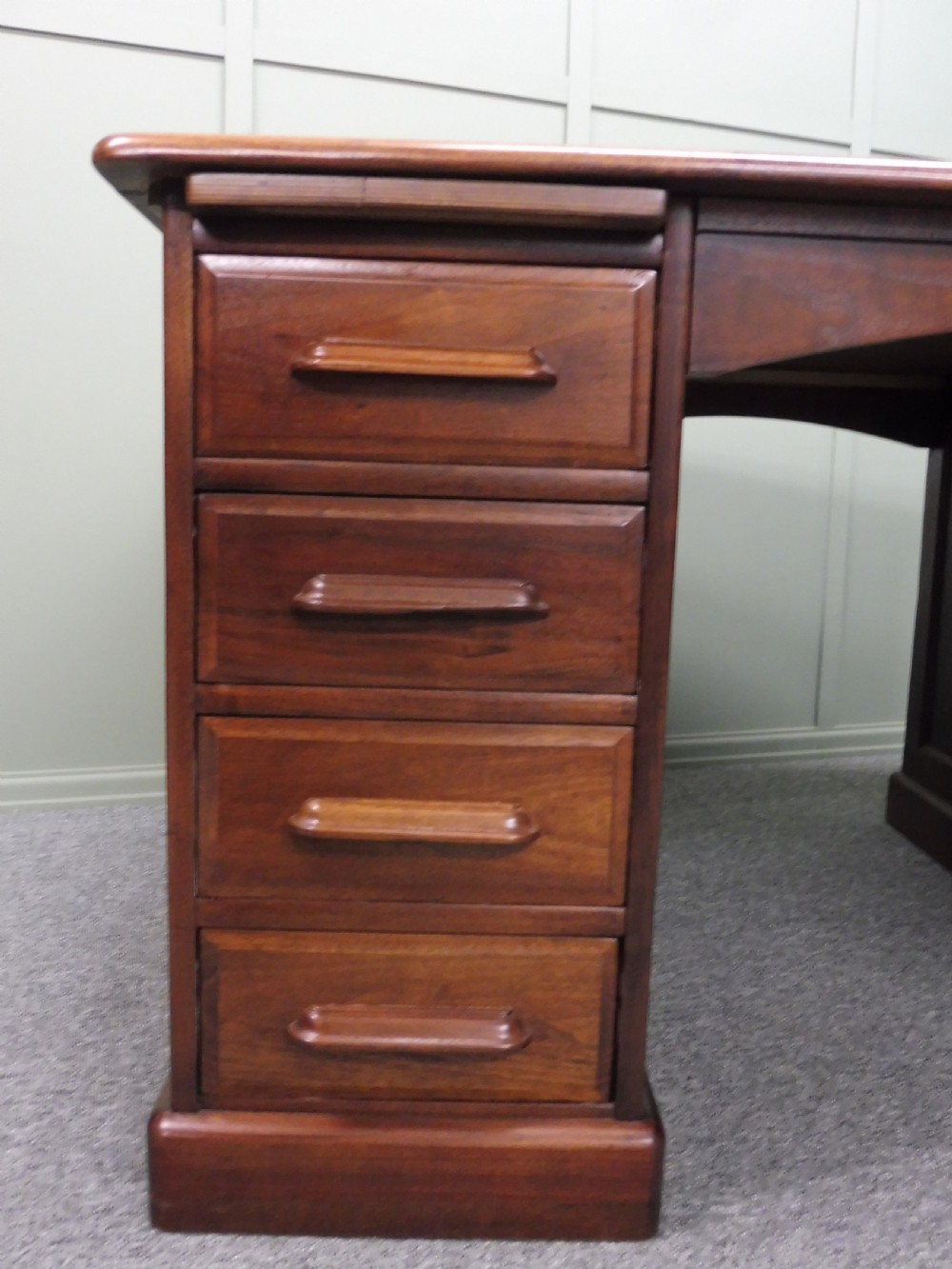 MAHOGANY LEATHER TOPPED PARTNERS DESK View IV
