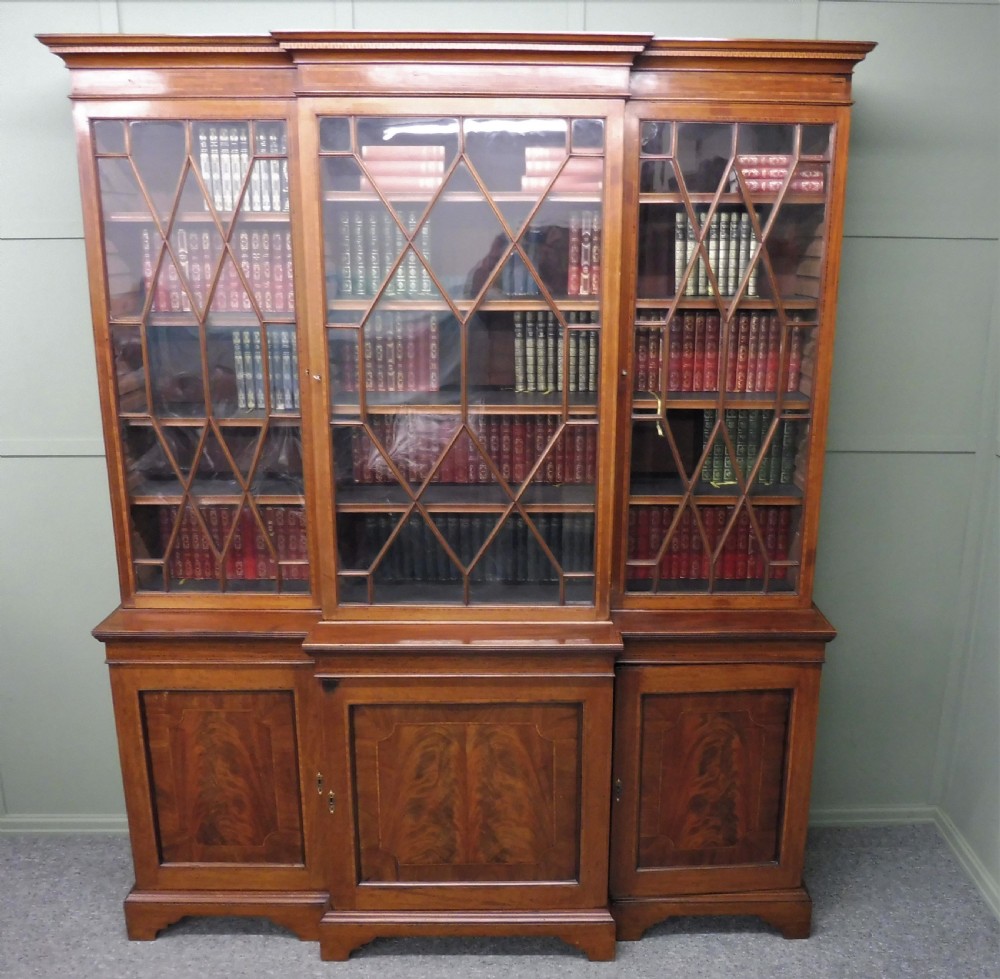 LARGE INLAID LIBRARY BOOKCASE View X