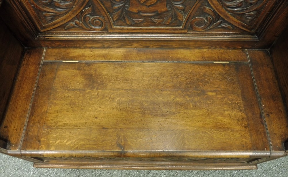 CARVED OAK GREEN MAN BENCH View VII