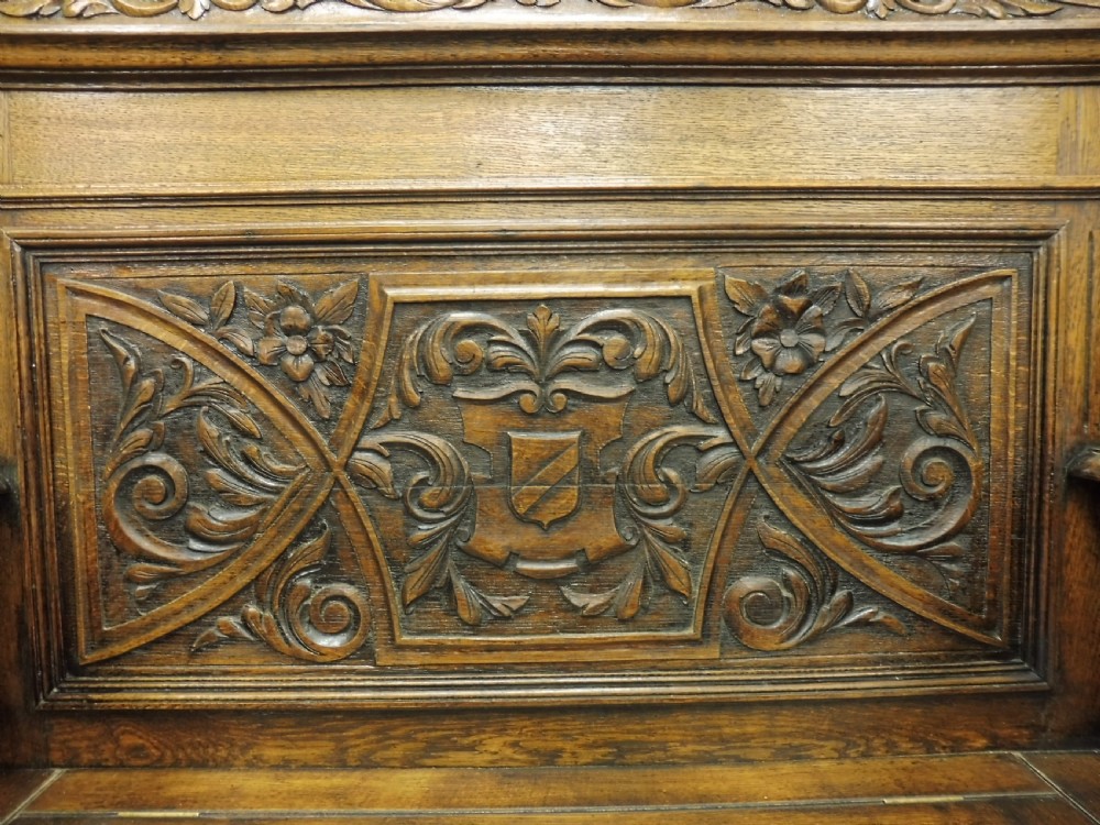 CARVED OAK GREEN MAN BENCH View IX