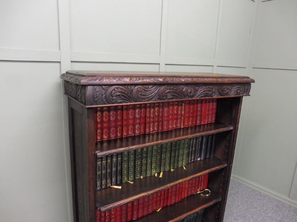VICTORIAN CARVED OAK BOOKCASE View III