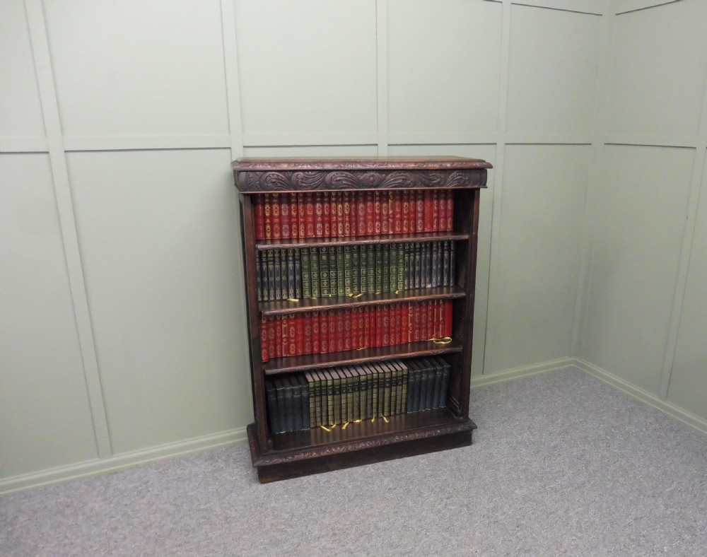 VICTORIAN CARVED OAK BOOKCASE View IX