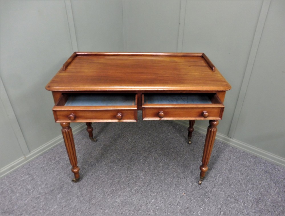 VICTORIAN MAHOGANY WRITING TABLE View XIV