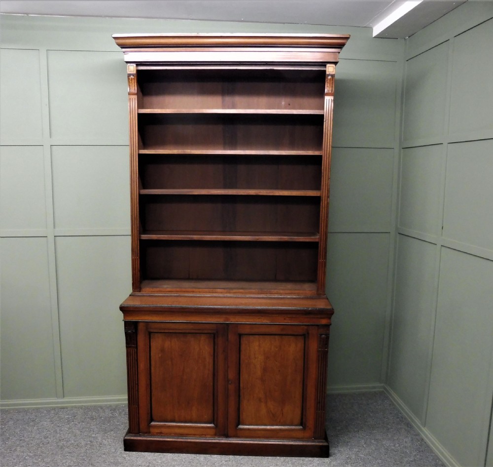 VICTORIAN WALNUT OPEN TOP BOOKCASE View II