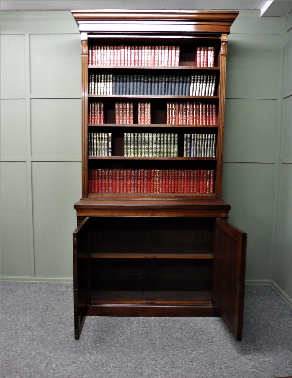 VICTORIAN WALNUT OPEN TOP BOOKCASE View VI