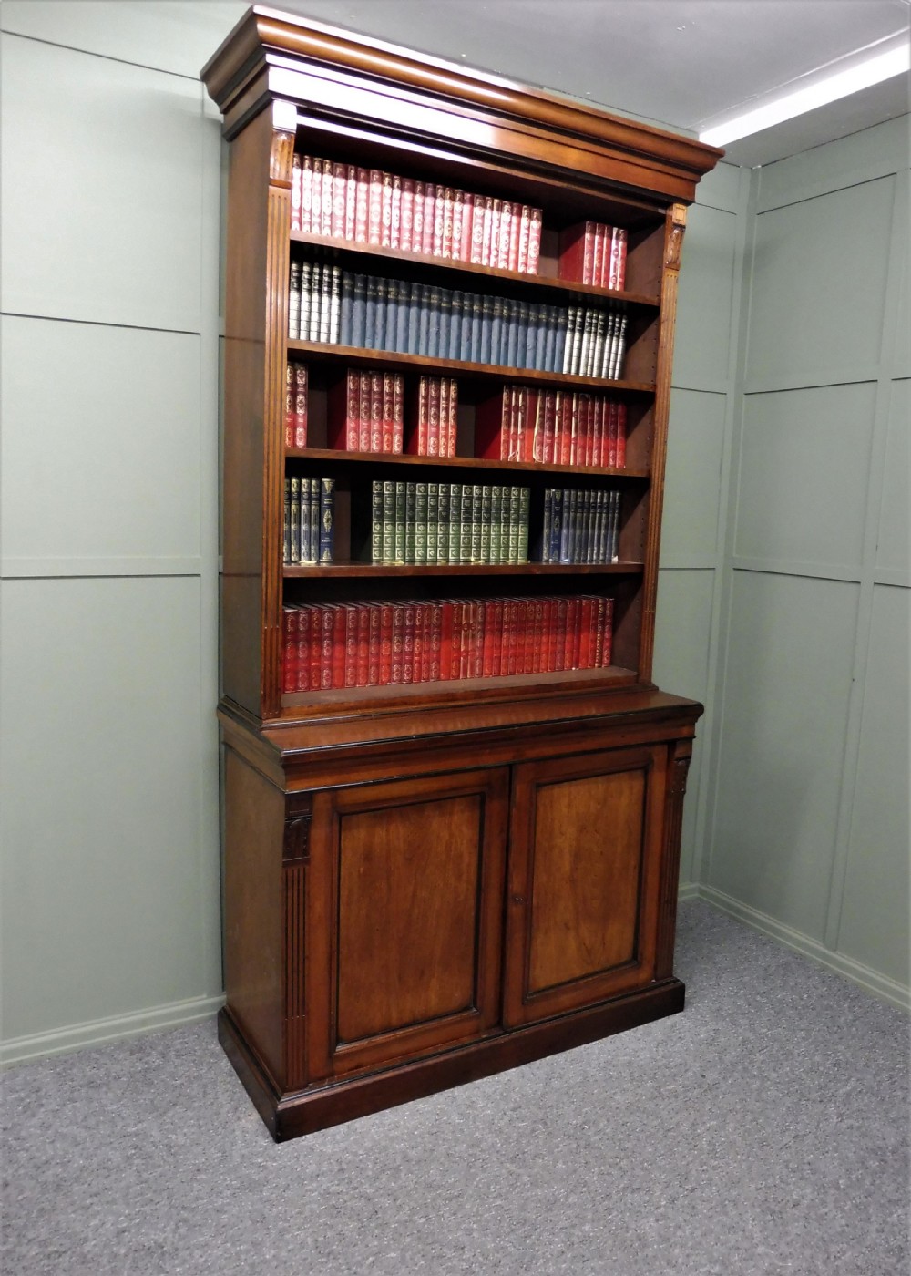 VICTORIAN WALNUT OPEN TOP BOOKCASE View X