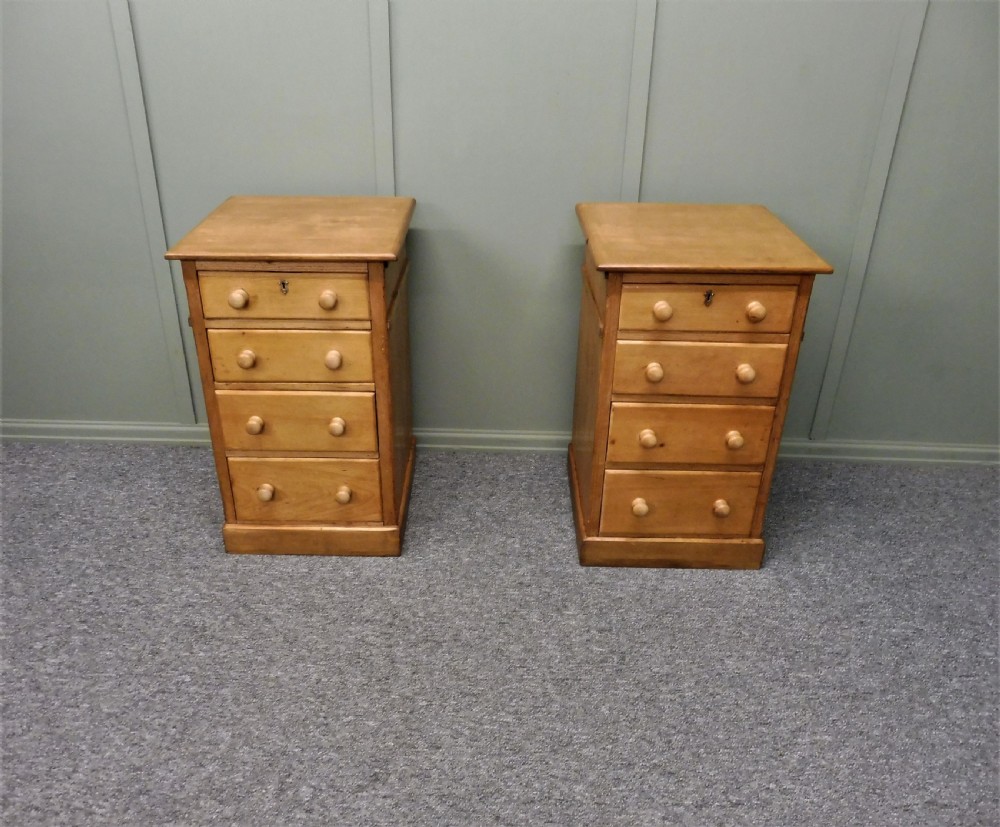 PAIR OF VICTORIAN PINE BEDSIDE CHESTS