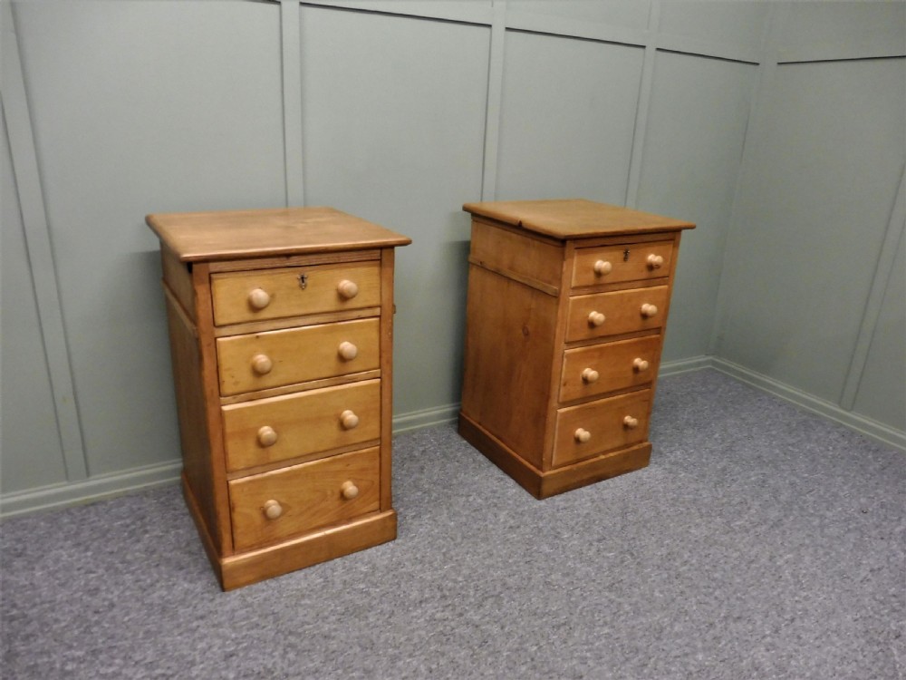 PAIR OF VICTORIAN PINE BEDSIDE CHESTS View II