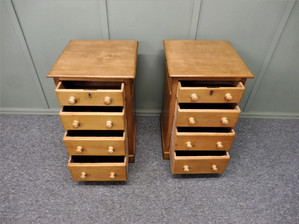 PAIR OF VICTORIAN PINE BEDSIDE CHESTS View IX