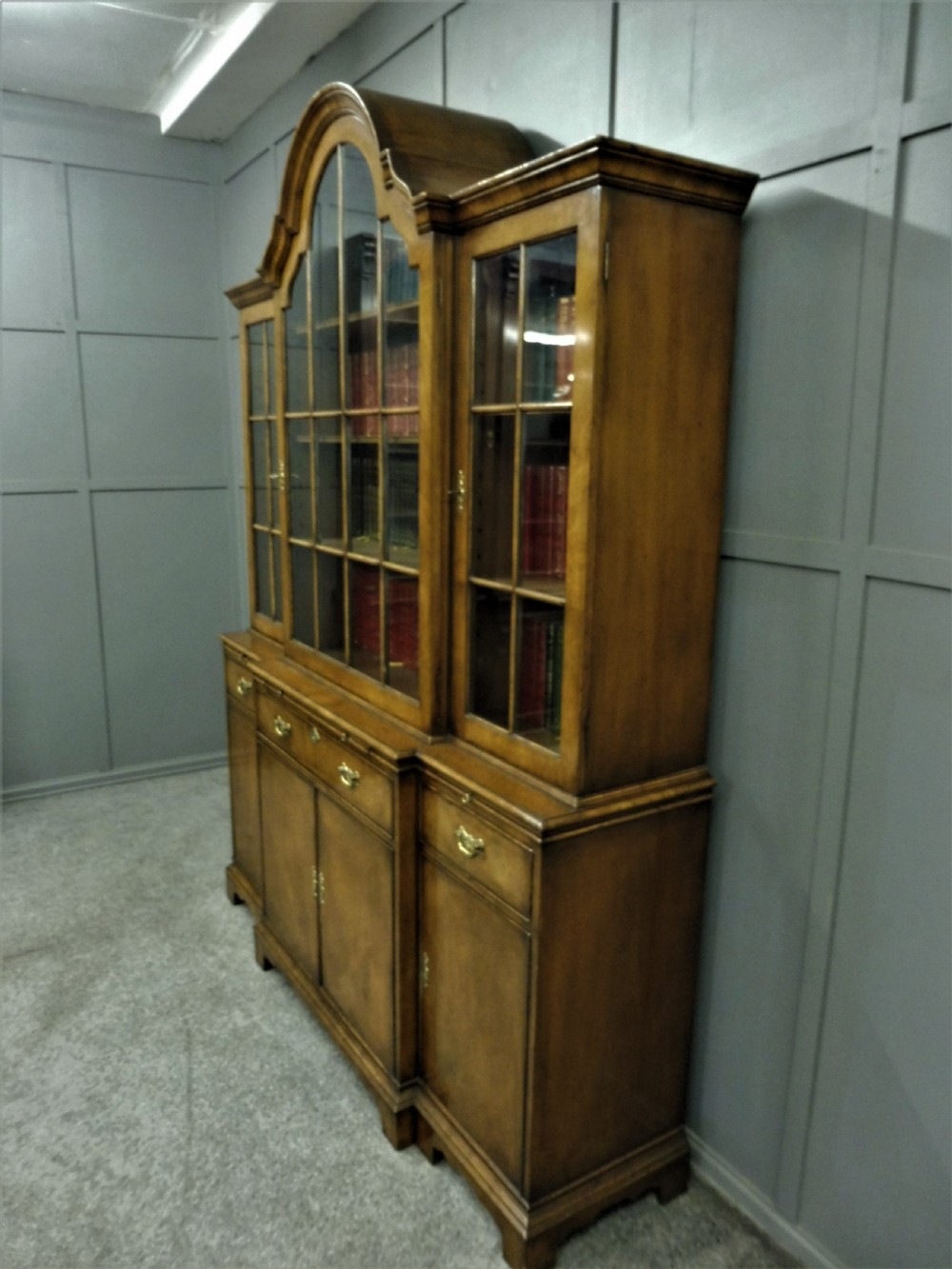 LARGE WALNUT DOME TOP BOOKCASE View IV