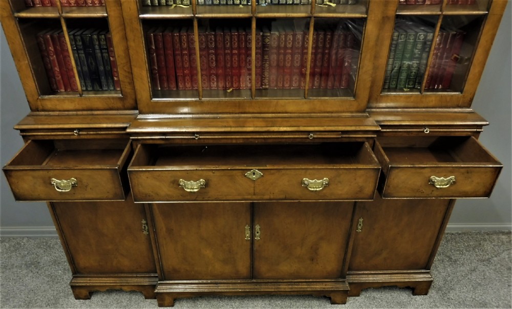 LARGE WALNUT DOME TOP BOOKCASE View VIII