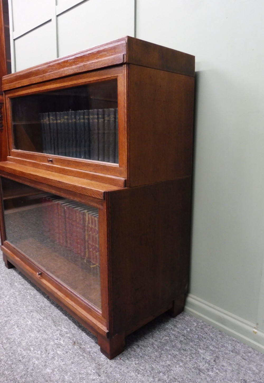 OAK ART DECO GLOBE WERNICKE BOOKCASE View VII