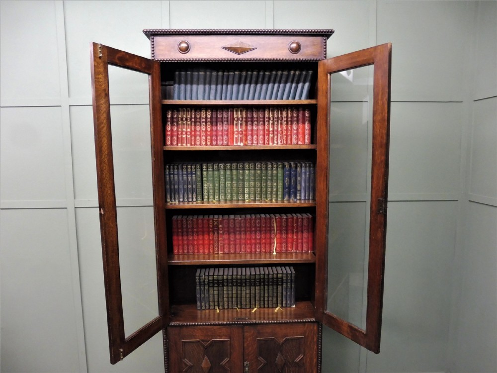 TALL SLIM OAK BOOKCASE View V