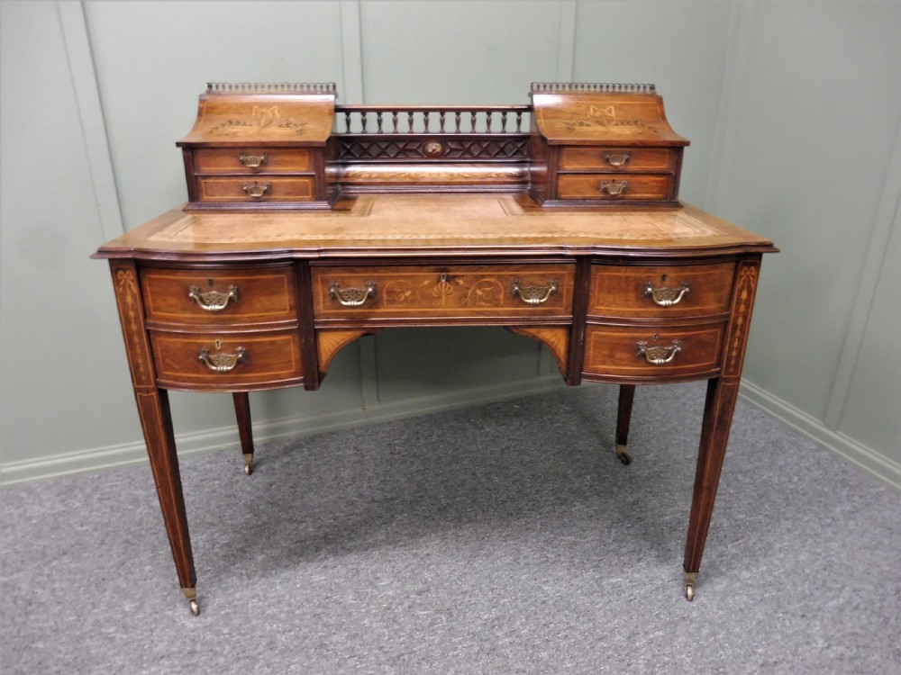 LOVELY INLAID ROSEWOOD DESK BY MAPLE AND CO View II