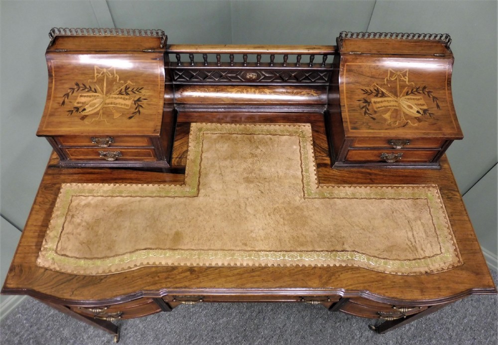 LOVELY INLAID ROSEWOOD DESK BY MAPLE AND CO View VII