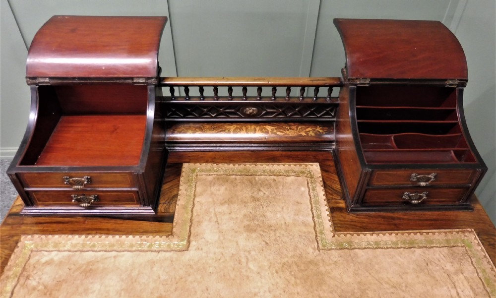 LOVELY INLAID ROSEWOOD DESK BY MAPLE AND CO View XII