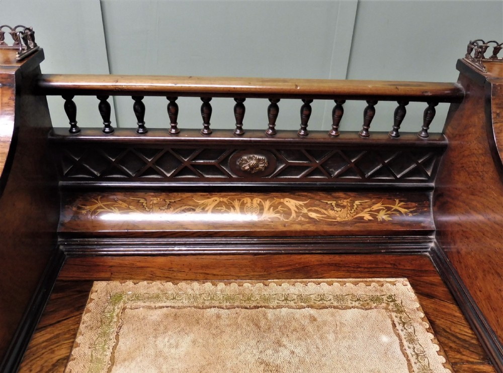 LOVELY INLAID ROSEWOOD DESK BY MAPLE AND CO View XIII