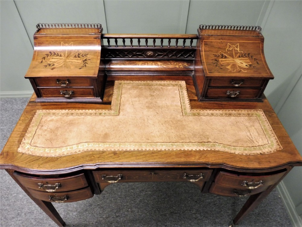 LOVELY INLAID ROSEWOOD DESK BY MAPLE AND CO View XIV