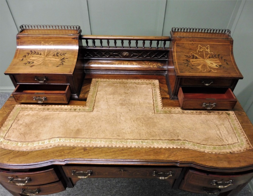 LOVELY INLAID ROSEWOOD DESK BY MAPLE AND CO View XV